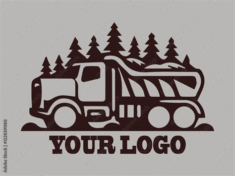 Dark Brown Dump Truck Drawing Suitable For Construction Illustrations