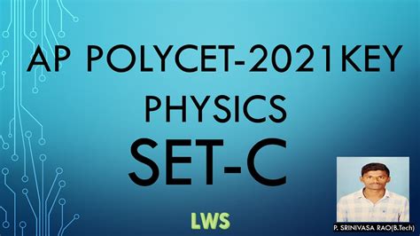 Ap Polycet Key Set C Physics Youtube