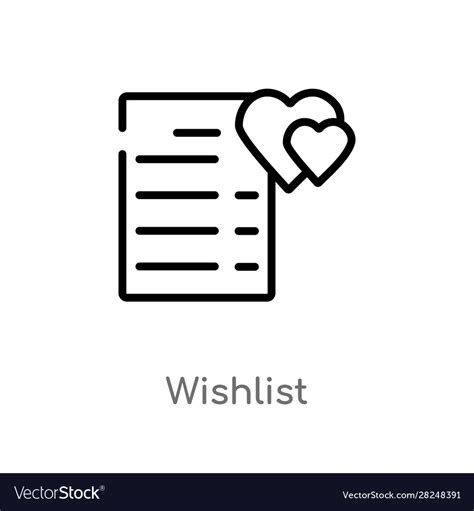 Outline Wishlist Icon Isolated Black Simple Line Vector Image