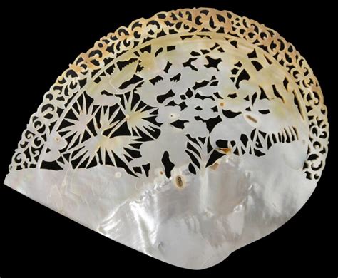 Chinese Carved Mother Of Pearl Shell Michael Backman Ltd