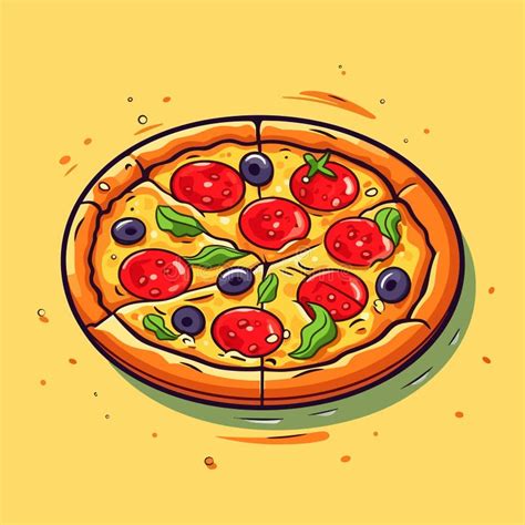 Pizza Hand Drawn Illustration Italian Pizza Vector Doodle Style