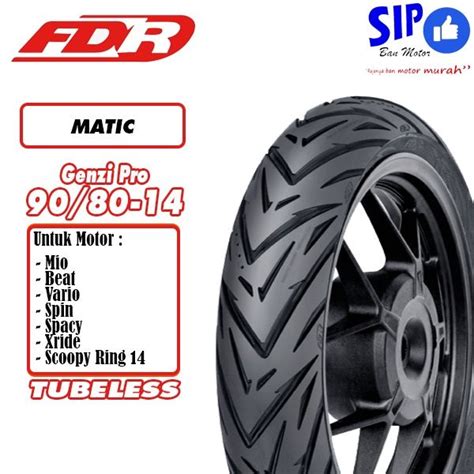 Ban Motor Matic Fdr Genzi Pro Ring Tubeless Lazada Indonesia