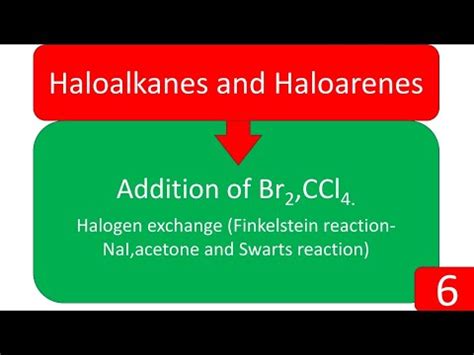 Addition Of Halogens Halogen Exchange Finkelstein Reaction And Swarts