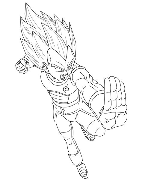 Super Saiyan Blue Vegeta Lineart By Brusselthesaiyan On Deviantart