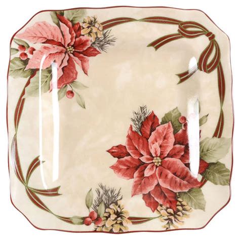 Yuletide Celebration Square Salad Plate By Fifth Pts