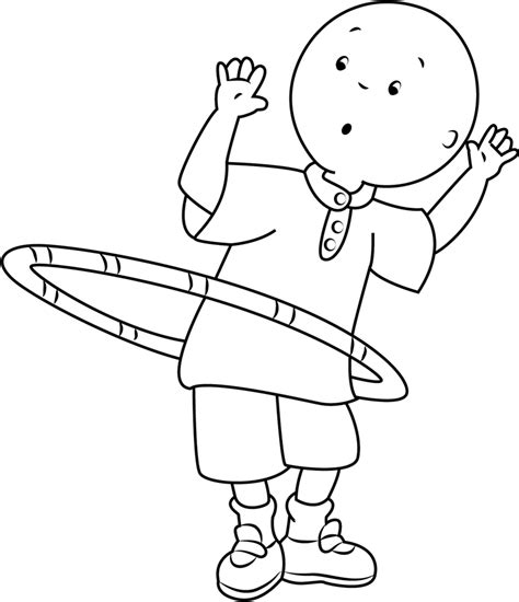 Feliz Caillou Saltar Para Colorear Imprimir E Dibujar ColoringOnly