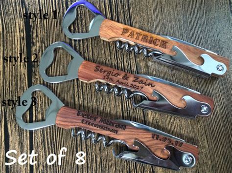 Groomsmen Bottle Opener Custom Corkscrew Engraved Wine Etsy