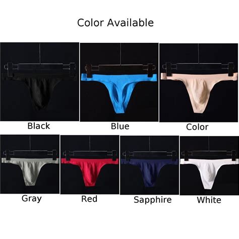 Mens Seamless Ice Silk Low Rise Thong Panties Sexy Breathable Lingerie