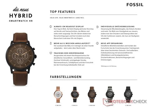 Fossil Charter Hr Und Collider Hr Neue Hybrid Smartwatches Mit Always