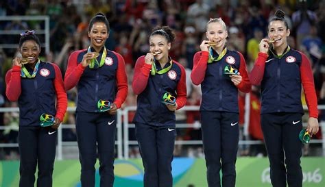 Final Five Win Gymnastics Team Gold In Rio Female Gymnast Olympic