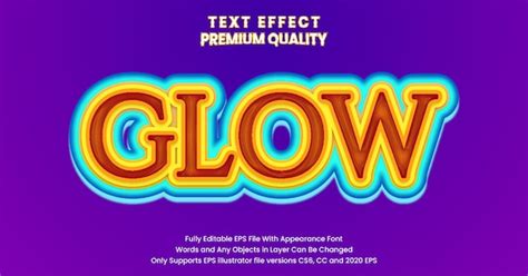 Premium Vector Glow 3d Editable Text Effect