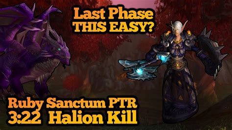 Ruby Sanctum Halion H25 3 22 Kill WOTLK PTR Prot Paladin Hunter