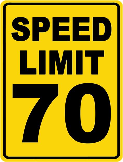 Speed Limit 70 Sign Mph Slow Warning Traffic Road Highway Metal Tin Sign 12x16 Inch - Walmart.com