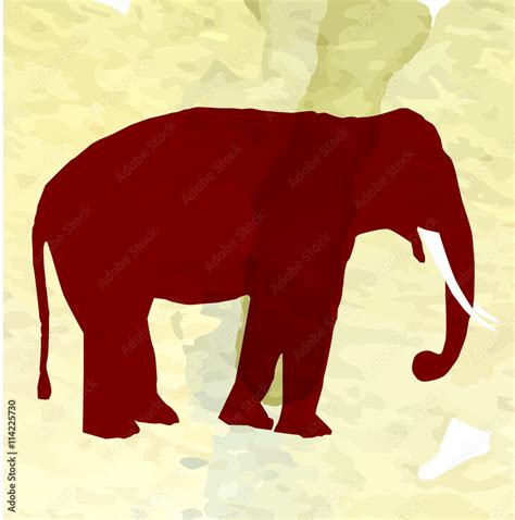 Vector image hand drawn watercolor painting elephant Stock Vector | Adobe Stock