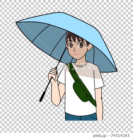 日傘をさす男性のイラスト素材 74314263 PIXTA