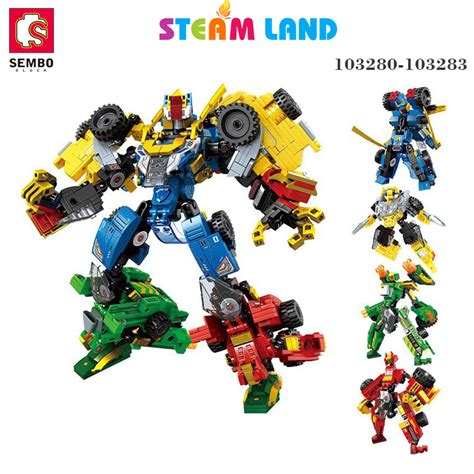 Robot Biến Hình Xe đua Màu Xanh Dương Sembo 103280 Đồ Chơi Thông Minh Steamland