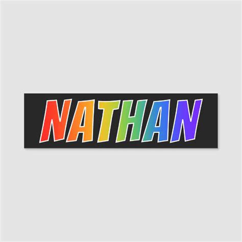 First Name Nathan Fun Rainbow Coloring Name Tag Zazzle