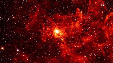 Space Travel Glow Red Orange Nebula Milky Way Cloud In Deep Space