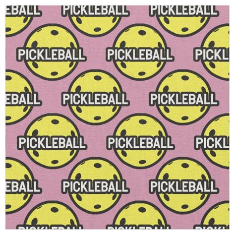 Pickleball Balls, Yellow Pickleball Balls on White Fabric | Zazzle