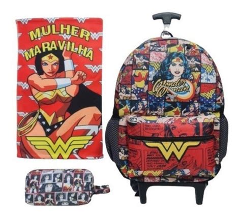 Mochila Rodinhas Mulher Maravilha MercadoLivre