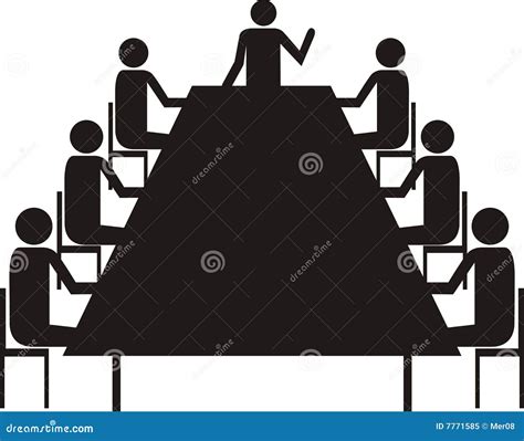 Meeting(silhouette) stock vector. Illustration of white - 7771585