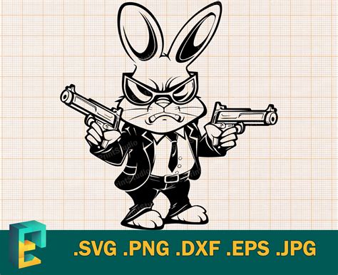 Gangster Bunny SVG Unique Design For Cricut Silhouette FBI Etsy