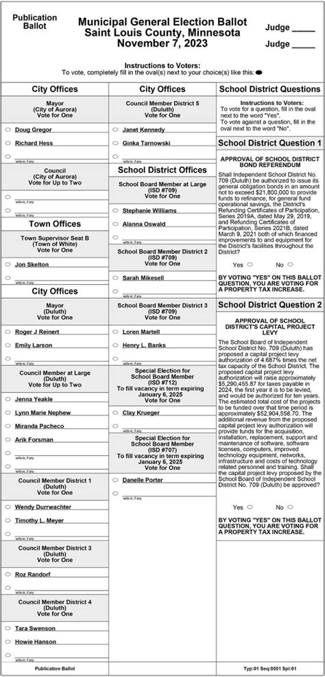 Duluth 2023 General Election Sample Ballot Perfect Duluth Day