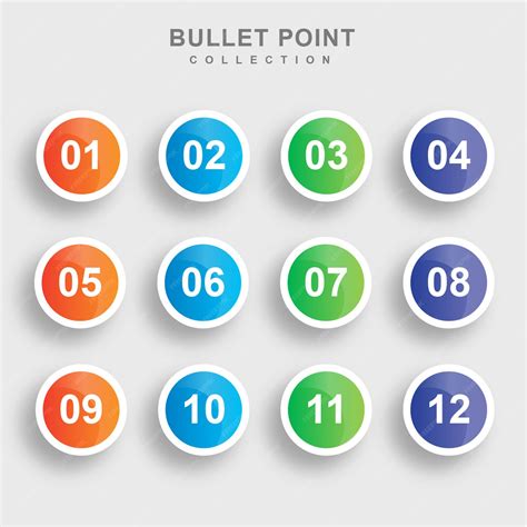 Premium Vector | Colorful bullet point collection