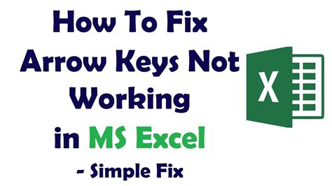 How To Fix Arrow Keys Not Working In Ms Excel Jk Computer Education