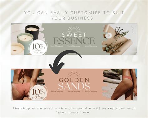 Etsy Shop Branding Starter Pack Kit Etsy Branding Kit Editable Etsy Banner Template Etsy