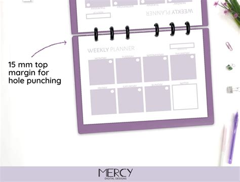 A Weekly Planner Printable Pastel Mercy Digital Designs