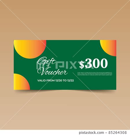 Green Gift Voucher Design Template Stock Illustration Pixta