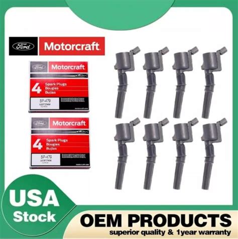 Set Of 8 Ignition Coil DG508 Motorcraft Spark Plug SP479 For Ford 4