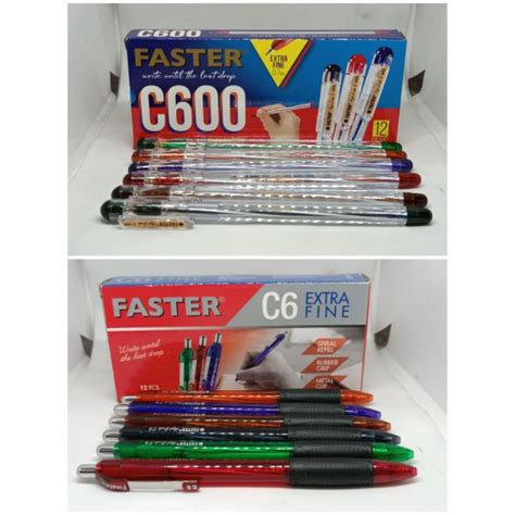 Jual Pulpen Ballpoint Hitam Faster C C Mm Warna Warni Pak Isi