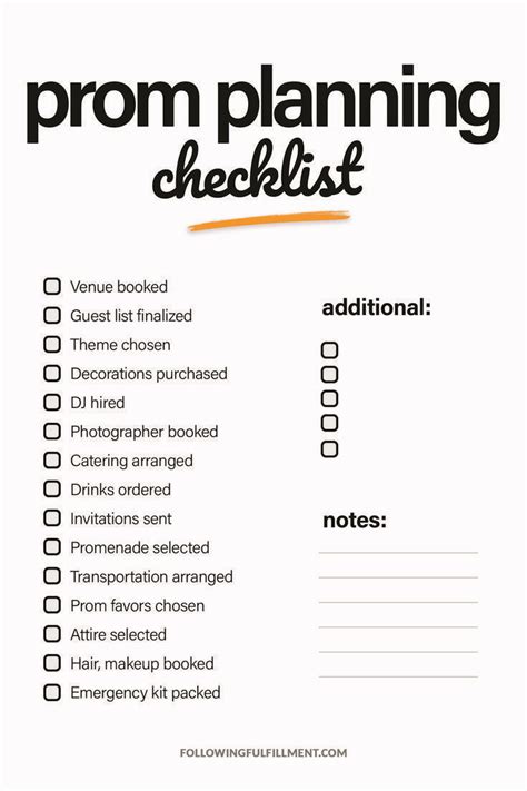 Prom Planning Checklist Artofit