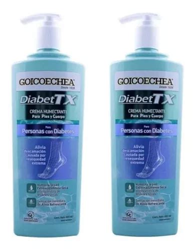 Caixa De Creme Hidratante Goicoechea Diabettx C 2 Unidades D 400 Ml