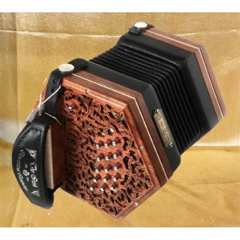 New Eiru Silver C G Button Anglo Concertina Walnut Jeffries Layout