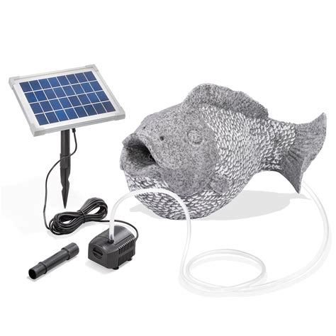 Solar Wasserspeier Set Fisch Im Steindesign Solarversand De