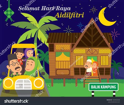 Selamat Hari Raya Aidilfitri Gambar Kartun Perayaan Di Malaysia