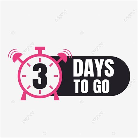 Countdown Timer Clock Vector Design Images, 3 Days To Go Clock Pink ...