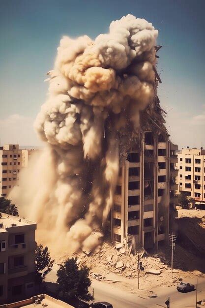 Premium Photo Bombed Destroyed Building With Rubble In Conflict Gaza