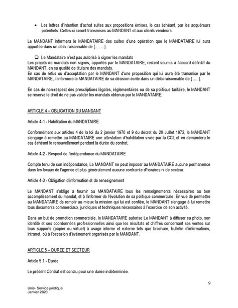 Modele De Contrat Dagent Commercial Doc Pdf Page 9 Sur 14