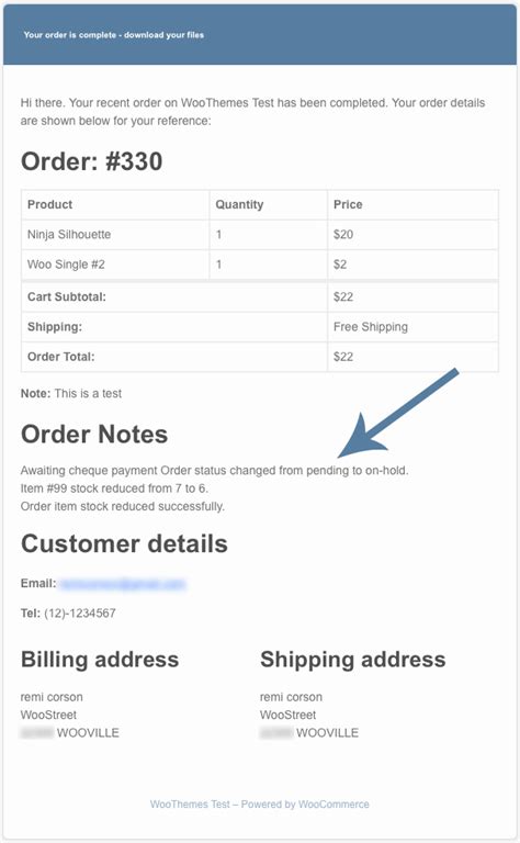 Add Order Notes To WooCommerce Completed Order Email Remi Corson