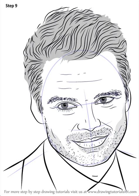 Learn How To Draw Sebastian Stan Celebrities Step By Step Drawing