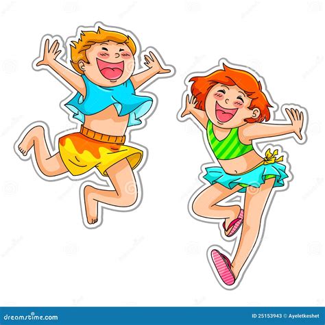 Excited Kids Stock Vector Illustration Of Elementary 25153943