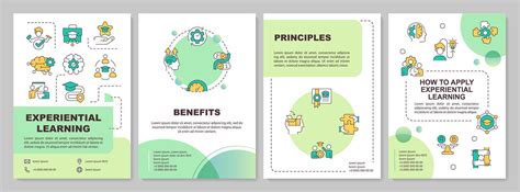 Experiential Learning Benefits Green Circle Brochure Template Leaflet Design With Linear Icons