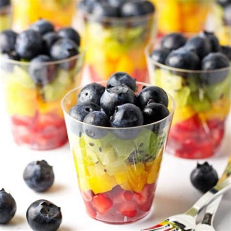 Rainbow Fruit Cups Pass The Challah Recipe Party Food Appetizers