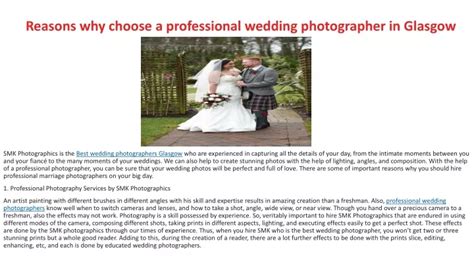 Ppt Reasons Why Choose A Professional Wedding Photographer In Ppt New