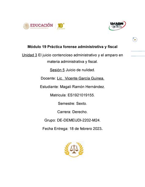 M U S Marh Derecho Procesal Fiscal M Dulo Pr Ctica