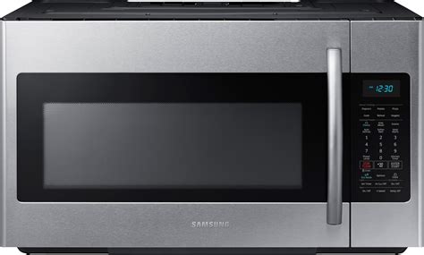 Samsung Me18h704sfs 18 Cu Ft Over The Range Microwave Oven With 1000 Cooking Watts 10 Power